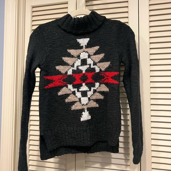 Hollister Black with Aztec Print Sweater - Size XS - Picture 1 of 4